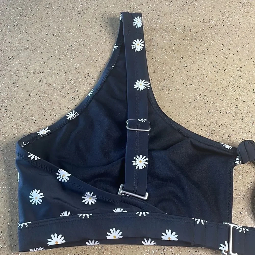 Old Navy tie front daisy print swim bralette bikini top sz XXL